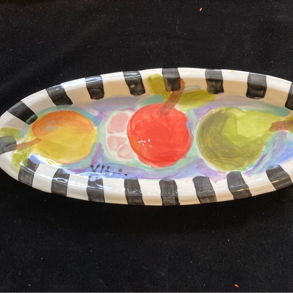 Hand Painted Ceramic Summer Fruit Design 12.5”xx5”Original Design - Picture 3 of 8